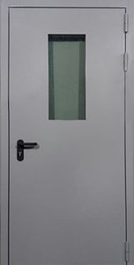Однопольная противопожарная дверь EI-30 со стеклопакетом 05